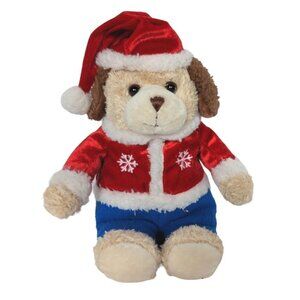 Walmart Christmas Puppy Santa Hat Holiday Plush Stuffed Animal 10 Inch